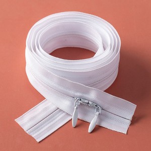 Wholesale Invisible Plastic Zipper Rolls 3#5# Sizes Auto Lock Slider Nylon Bed Sheet Use Long Chain Double Open End 120cm 150cm