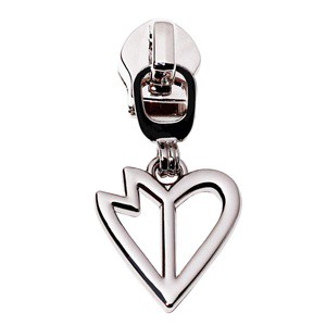 Waterproof Handbag Hardware Metal Zipper Tags Heart Shape Shoes Accessory Metal Zipper Puller Nylon Head Slider Puller for Coat
