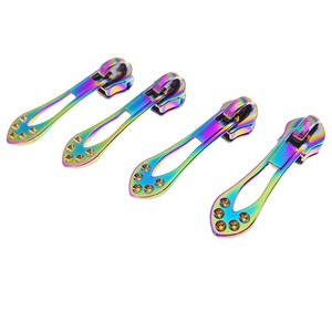 Wholesale 5# Non Lock Rainbow Diamond Zipper Slider Puller Pull for Metal Zipper Nylon Zipper