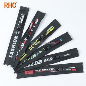 Heat Transfer logo for Clothing Reverse Water Proof Zipper PU TPU Film #3 #5 Printing Pattern logo Waterproof Zippers