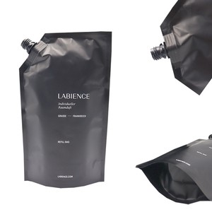 Customized 100ml 500ml 1L Spout Pouch Black Plastic Stand up Pouch With Spout Biodegradable Shampoo Spout Pouch