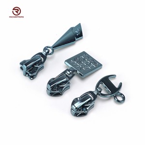 Wholesale Custom Logo Auto Lock Two Way Luxury Fashion Metal Zipper Slider Head Plating Zipper for Suitcase