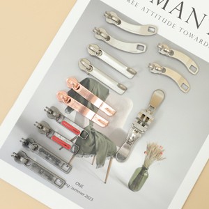 High Quality Custom Zipper Pulls Black Cord Metal Slider Fancy Metal Bags Iron Transfer for Clothes Push-pull Closure