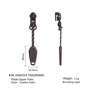 Customizable Zipper Bag Garment Clothing Accessories Durable Silicone String Puller Made of Plastic TPU PVC