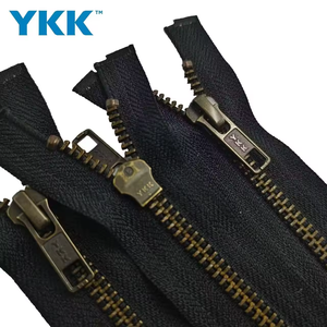 For 6 Inch #5 Heavy-Duty Brass Open-End Auto Lock Slider Zipper with Close End Black Gold Metal for Bags Garments Shoes