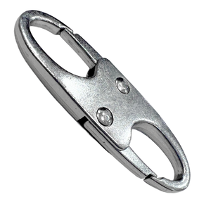 Silver Tone Small Carabiner Double Snap Hook Spring Wiregate Metal Zipper Puller