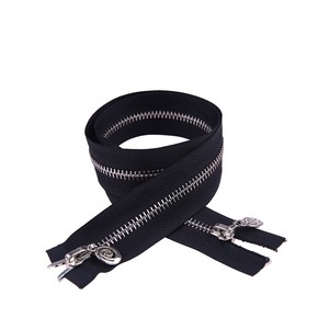 DAWEI Brand 3# 4# 5# 8# Double Sliders Industrial Metal Zipper O Type X Type Metal Zipper for Jacket Luggage Bag