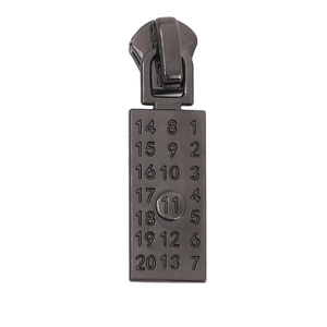 Custom Engraved Logo Zinc Alloy Non-Lock Durable Zipper Sliders for Bags and Garment with Black Finish Brand JIAXU