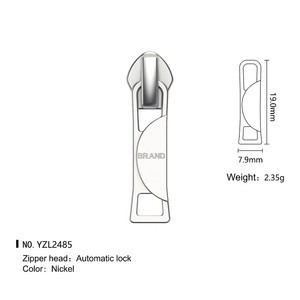 Custom Logo Zinc Alloy Zipper Slider Semi-Lock Nylon Material Supply Customers