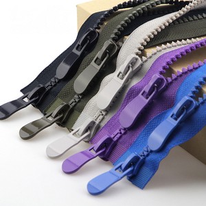Double Sliders Resin Zipper Colorful Open-End Zip for Down Jacket Garment Sewing Accessories