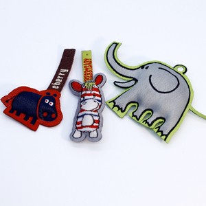 Custom Decorative Cotton Filled Slider Zipper Puller for Clothes Handbags Embroidered Woven Zipper Decorative with Safety Pin