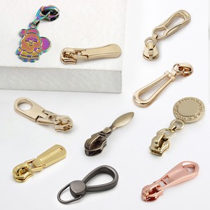 2023 Custom 3M 5# Logo Gold Nylon Metal Slider Zipper Puller Tab Head Zip Pulls Pendant Zipper Slider 5 for Handbag