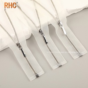 Designer Mini 1# Metal Zippers for Labubu Doll Clothes Transparent Mesh Tape Open-End Eco-Friendly Clothing Accessories