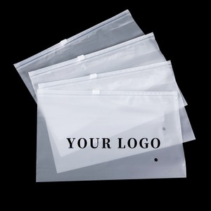 Eco-Friendly PE Slider Zip Lock Bag Custom Logo Printed Different Sizes Frosted Transparent Zipper Bag for Packing