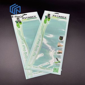 Wholesale Digital Printed Custom Three Side Seal Transparent Front Packaging for Insoles Packaging Bag Gloves
