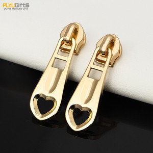 Luxury Butterfly Design Custom Logo Gold Auto Lock Zipper Pullers for Handbags Bags Shoes Garments-High Quality Zinc Alloy Metal