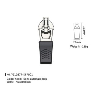 Custom Logo Zinc Alloy Zipper Slider Semi-Lock Nylon Material Supply Customers