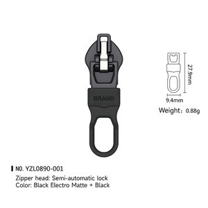 Custom Logo Zinc Alloy Zipper Slider Semi-Lock Nylon Material Supply Customers