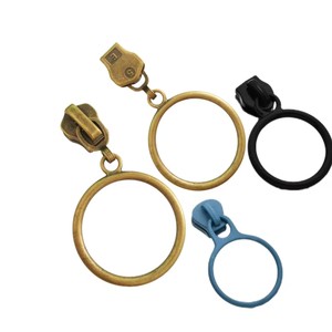 Factory Direct Wholesale Round Pull Tab Metal Auto-Lock Zipper Slider Size #5, Customizable for Garment Luggage Bag Accessories