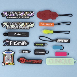 Custom Logo Silicone Zipper Pulls Custom Logo Soft Pvc Rubber Zipper Pullers For Bags/Garments