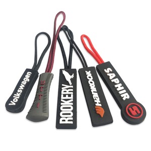 Made in Dongguan China Silicone Zipper Pulls Custom logo Soft Pvc Rubber Zipper Pullers for Bags/garments