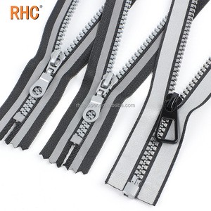 RHC Wholesale Open End Resin Zips High Light Luminous No.5 for Vislon Custom Zipper Reflective Strip for Jackets Made of Plastic