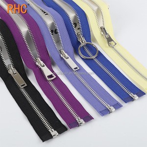 Two Sided Reversible Brass Zipper #5 Reverse Jacket with Rotating Puller Head Open-End Cremallera Metal Zipper