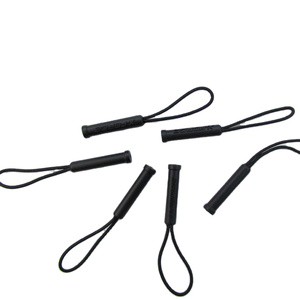 Wholesale New Black Zipper Pulls Clothes Accessory OEM Pull Zipper Plastic Rope Slider Puller