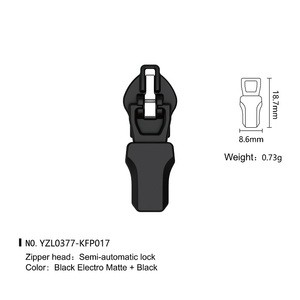 Custom Logo Zinc Alloy Zipper Slider Semi-Lock Nylon Material Supply Customers