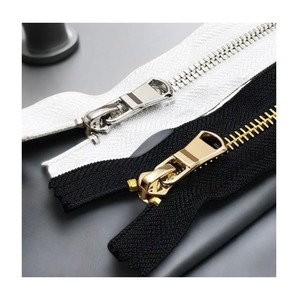 Custom High Quality 50cm Sliver Teeth Open-End Copper Zipper #5 50cm Length Metal Zip for Home Textile Use for Coat Pants Jacket