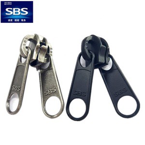 Custom Size Double Nylon Manual Zipper Sbs Double-Sided 5# 8# Long Card Slider For Clothing Luggage Garments Metal Material