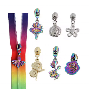 Attractive Multiple Flower Shape Metal Zipper Slider Zinc Alloy 5# Nylon Zipper Head for Clothes/Bag/Sew Accessories