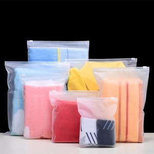 Custom Logo Waterproof Plastic Clothes Zip Lock Bag 30*40Cm Plain Eva Slider Frosted Zipper Bag for Clothing Packaging