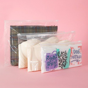 Custom Logo Waterproof Plastic T-Shirt Socks Underwear Zip Lock Self Sealing Packaging Bags