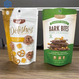 Eco Friendly Custom Print Food Grade Snack Chocolate bar Packaging Stand up Dried Food Pouches Zipper Bag and Potato Chips Bag