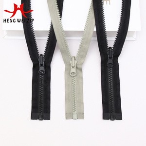 HW 5# Open End Resin Zipper OEKO-TEX Certified, Nickel-Free Double-Sided Sliders Vislon Design, High-Quality Manufacturing