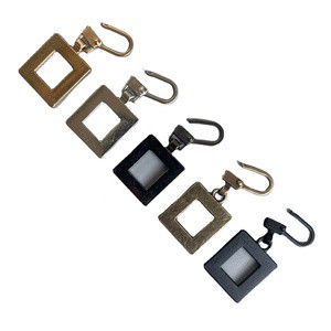 Square Ring Detachable Hoodie Double Side Metal Cloth logo Zipper Sliders for Jacket