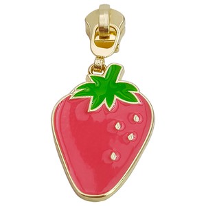 Fashion Custom Strawberry Shape Garment Zip Pullers Cute Enamel Handbag Metal Zipper Pull