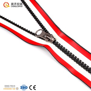 Chenqi Custom Printing Tpu Pu Tape Coating Reflective Stripe Zipper Tape Waterproof Resin Plastic Zipper for Sports Clothing