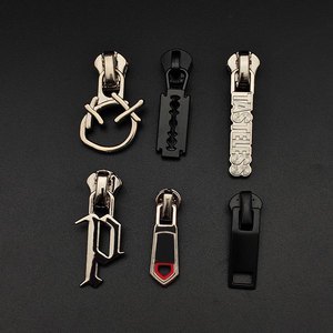 Wholesale Personality Nylon Resin Metal Zipper Slider Full Zipper Pulls Custom Metal Zipper Puller For Bag Clothing