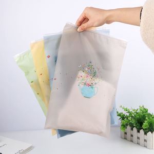 Biodegradable Plastic Bag Custom Logo Clear Transparent Frosted Pvc Zipper Poly Bag for Clothing Packaging