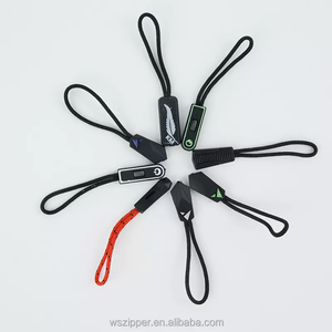 Clothing Pants Zipper Rope Fancy Rubber Design Black Custom Logo Zipper Puller for Garment