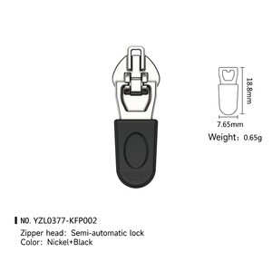 Custom Logo Zinc Alloy Zipper Slider Semi-Lock Nylon Material Supply Customers