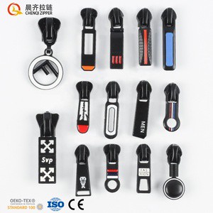 Factory Wholesale 3# 5# 8# 10# Plating Black Nickel Custom Zipper Pulls Zipper Sliders for Garment Bags