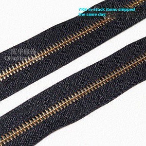 For Metal Code 5 Size Auto Lock Closed-end Zipper Bright Gold Bright White Copper Eco-Friendly Brass Nylon for Garment Bags