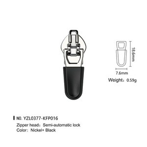 Custom Logo Zinc Alloy Zipper Slider Semi-Lock Nylon Material Supply Customers