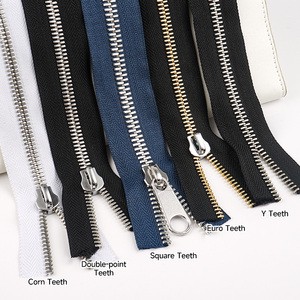 High Quality 3# 5# Metal Zipper Rolls #8 Metal Zipper Big Zips by the Yard Wholesale Custom Metal Zipper for Clothing Bags