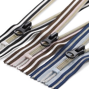 Luxury 3# 5# 8# Colorful Metal Open-End Zipper with Long Chain for Clothing Shoes