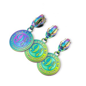 HOT SALES Customized Rainbow/matte rainbow Color #5 Nylon Metal Zip Pullers for Garments or Bags