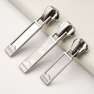 Handbags Design Zipper Puller Fashion Custom Zipper Pulls Brushed Silver 5# Metal Zip Slider for Luggage